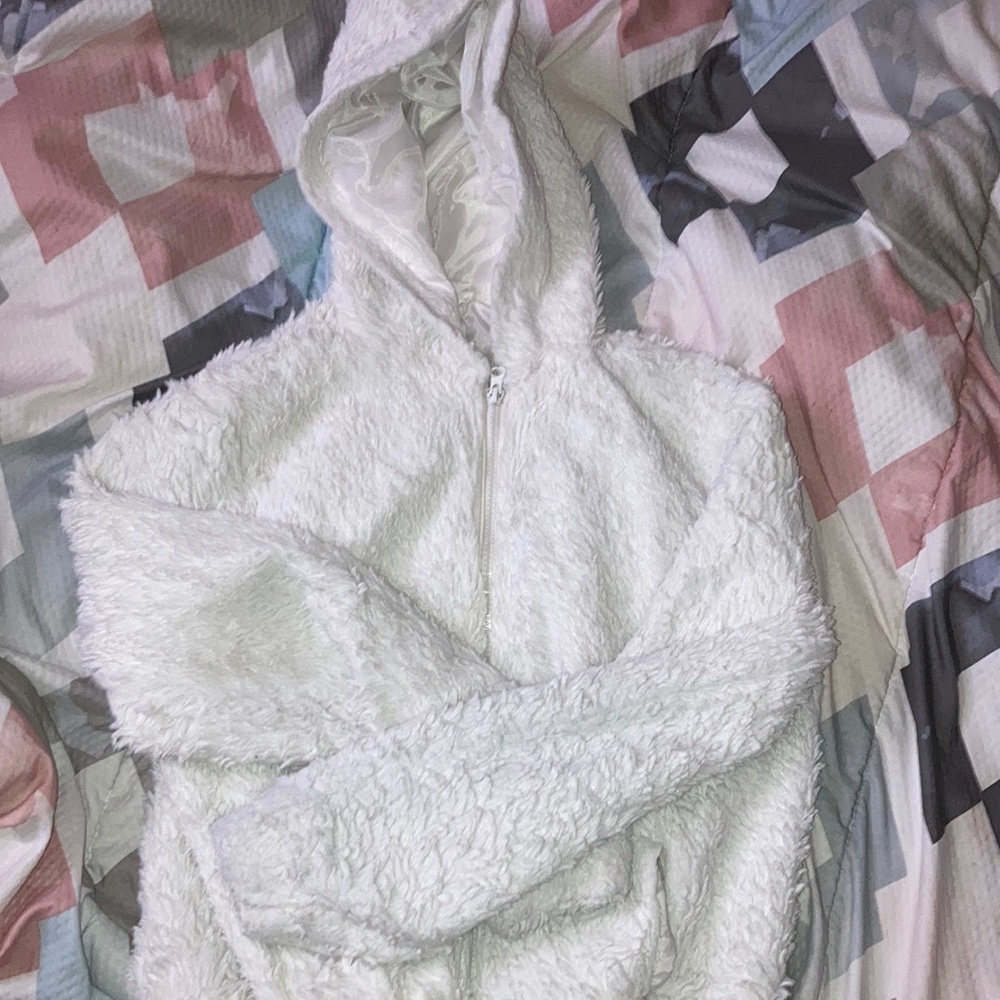 Fashion Nova white faux fur jacket